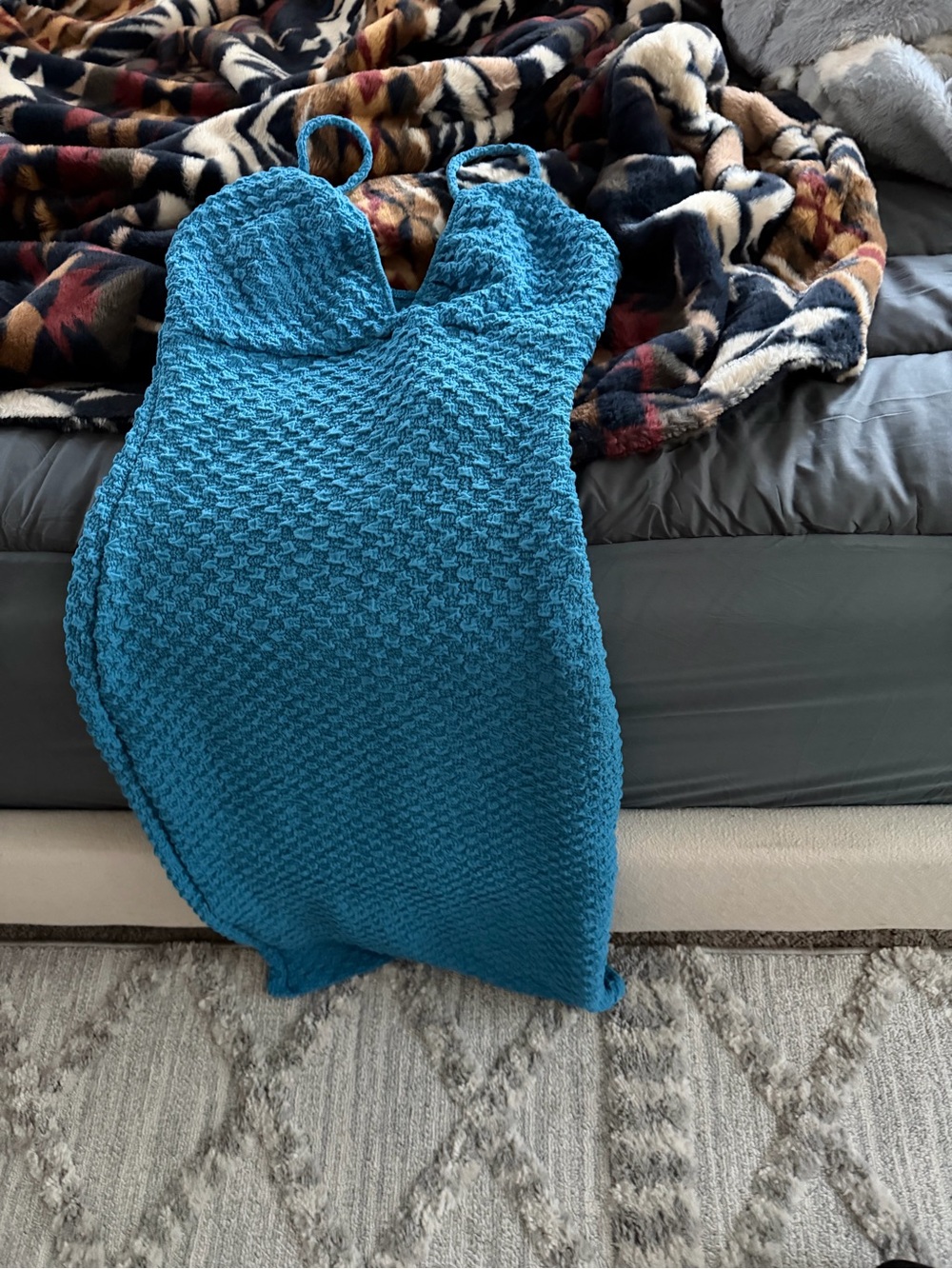 Rolla Coster Bright Blue Textured Knit Dress